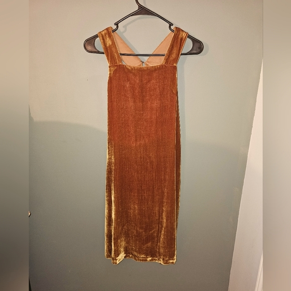 Ann Taylor LOFT Gold Velvet Dress - Picture 4 of 5